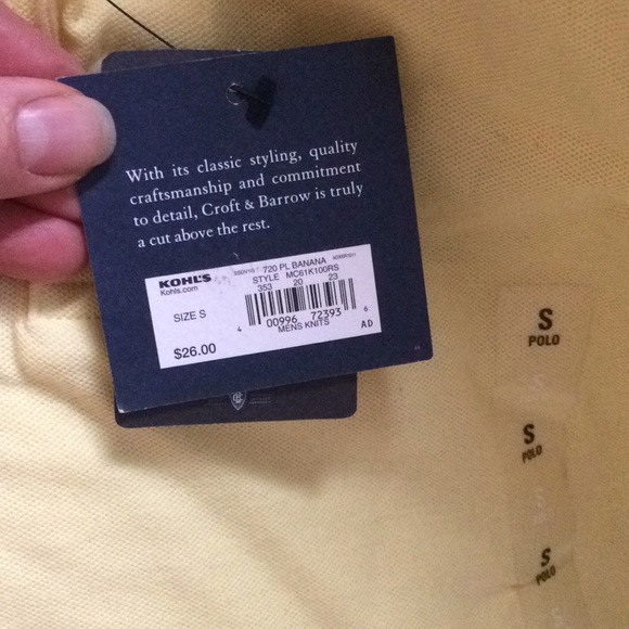 NWT Men’s Croft&Barrow Polo yellow - Picture 3 of 8
